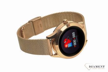 Zegarek Smartwatch damski Garett Naomi Złoty na bransolecie  (3).jpg